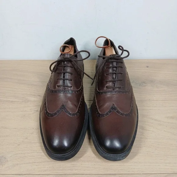 Pikolinos Oxford Shoes Mens 12 Leather Lace Up Brown Comfort Academia Business